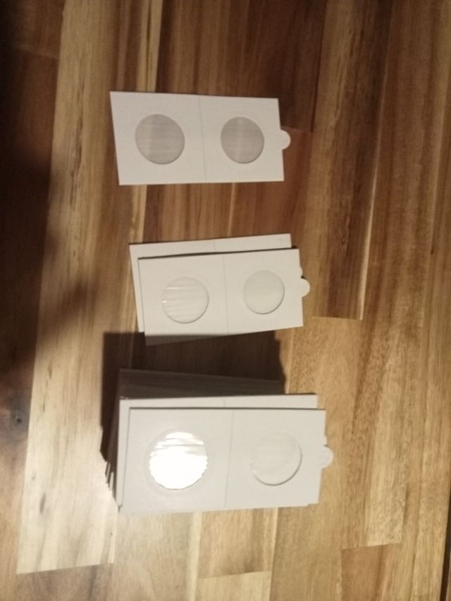 Cartoncillos autoadhesivos para monedas 27 mm
