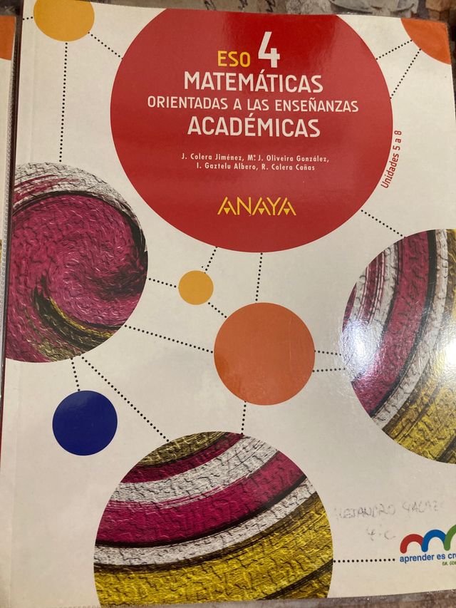 Libro Matemáticas 4 ESO.Anaya