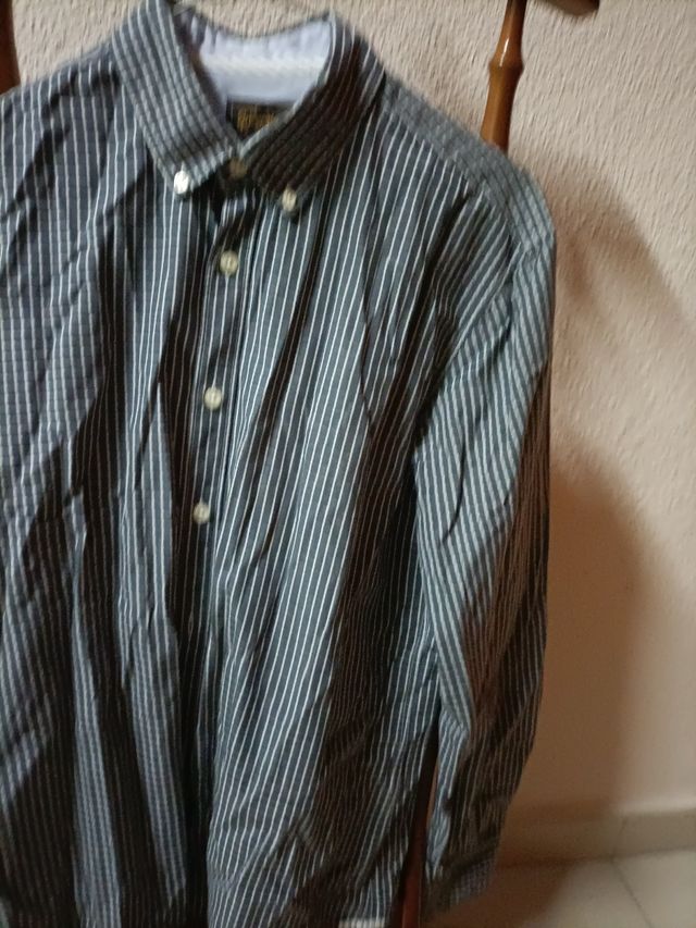 Camisa cuadros blancos y negra l marino