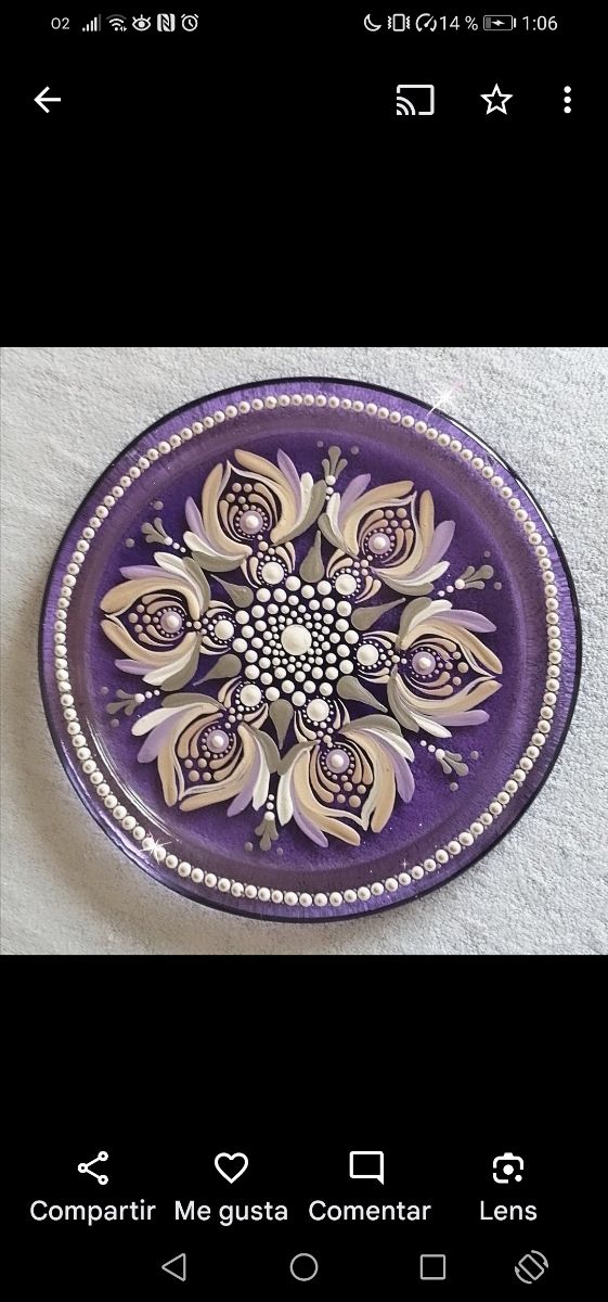 Plato pintado a mano