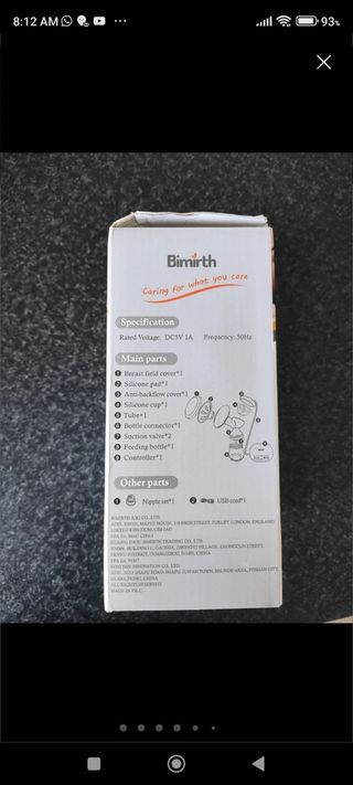 Saca leche Extractor  Birmith NUEVO