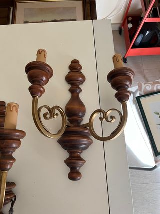 Florenz lamp/appliques in legno noce 