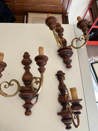 Florenz lamp/appliques in legno noce 