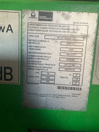Generador elecreogeno  Deus