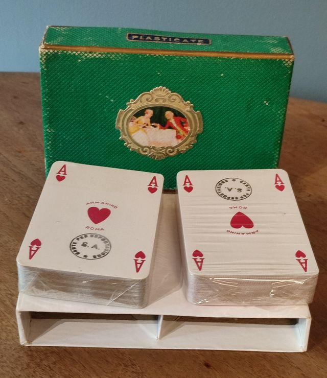 Carte gioco vintage Armanino plasticate sigillate