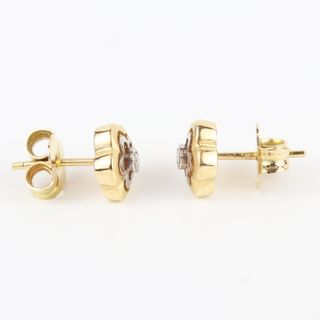 Pendientes flor oro con diamantes