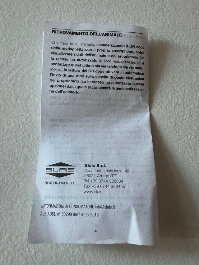 Medaglietta Identificativa con QR Code