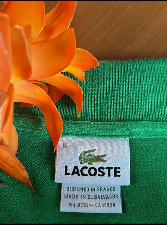 Polo Lacoste Verde Taglia 5/L
