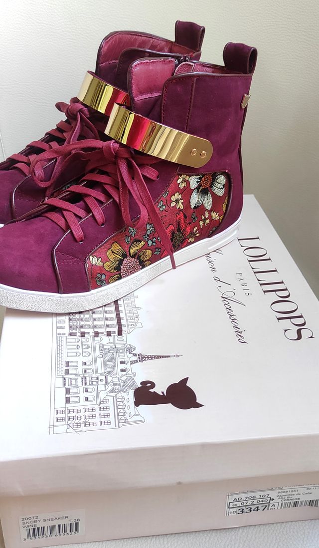 Botin sneaker burdeos de la marca Lollipops