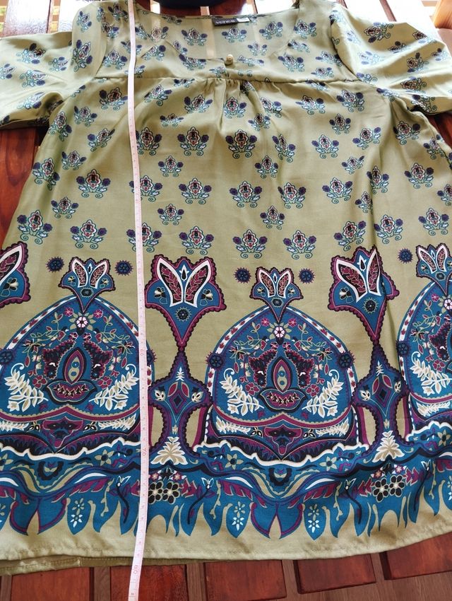 Blusón tipo seda verde