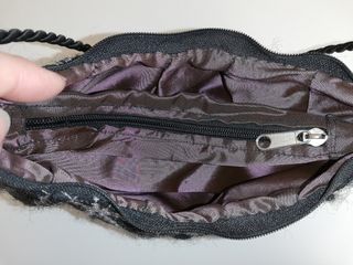 Bolso fiesta negro de mano-hombro.