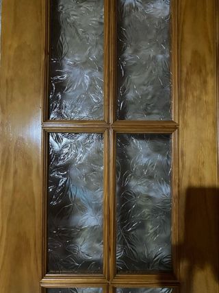 Puerta madera y cristal 2 hojas