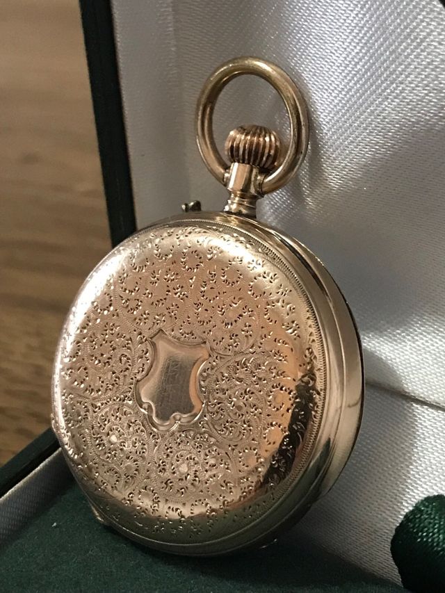 Reloj bolsillo oro 14 kilates espectacular