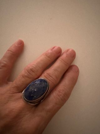 Anillo grande piedra azul