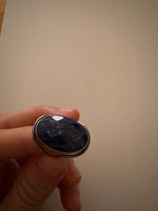 Anillo grande piedra azul