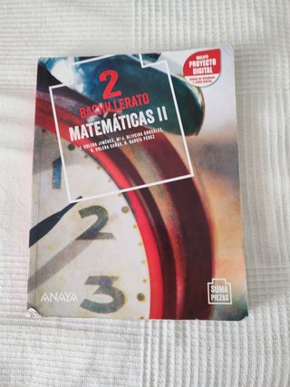 Libro Matemáticas II 2 Bachillerato