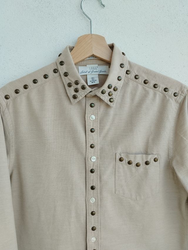 Camicia Beige Borchie