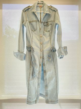 Vestido camisero - chaqueta larga vaquero claro