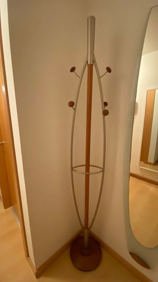 Conjunto perchero, espejo y balda recibidor