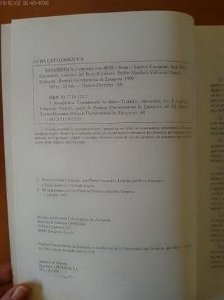 "Estadística elemental con SPSS", Beatriz Lacruz.