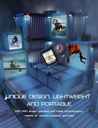 Cámara deportiva de doble pantalla. NUEVO sin usar