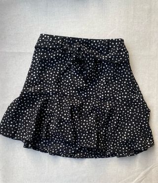 Falda pantalón negra de lunares stradivarius 