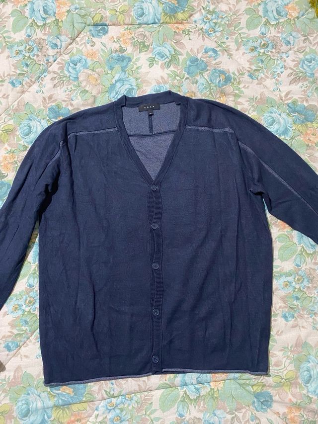 Cardigan blu e grigio Koan taglia XL