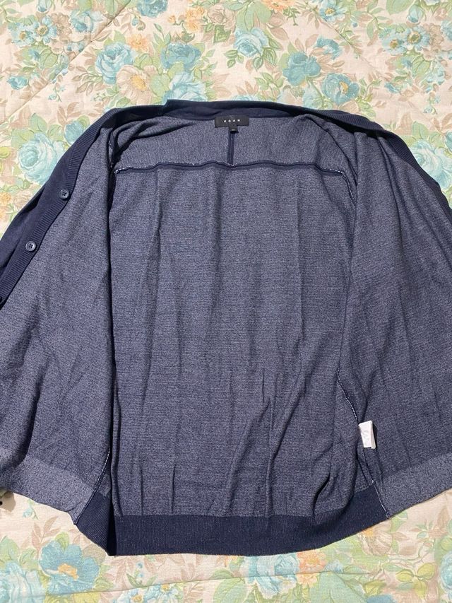 Cardigan blu e grigio Koan taglia XL