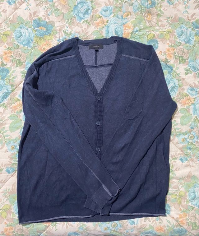 Cardigan blu e grigio Koan taglia XL