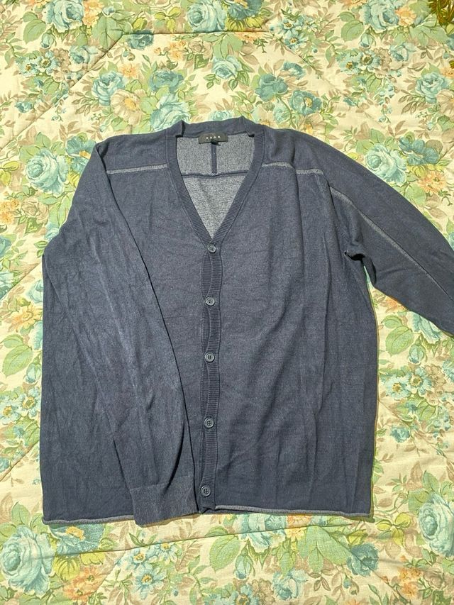 Cardigan blu e grigio Koan taglia XL