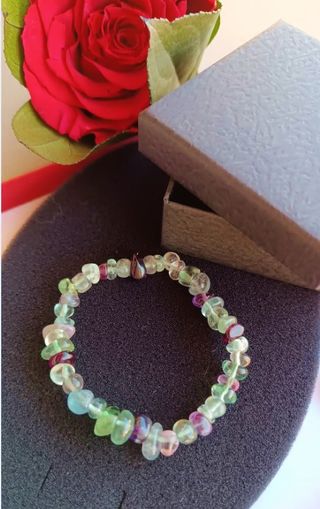 Nuovo - Braccialetto di Fluorite arcobaleno