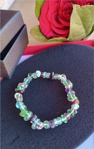 Nuovo - Braccialetto di Fluorite arcobaleno