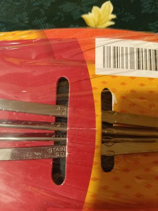 4 Spiedini Barbecue Acciaio Inox e Legno - Nuovo 