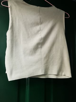 Top efecto piel vuelta Zara talla S