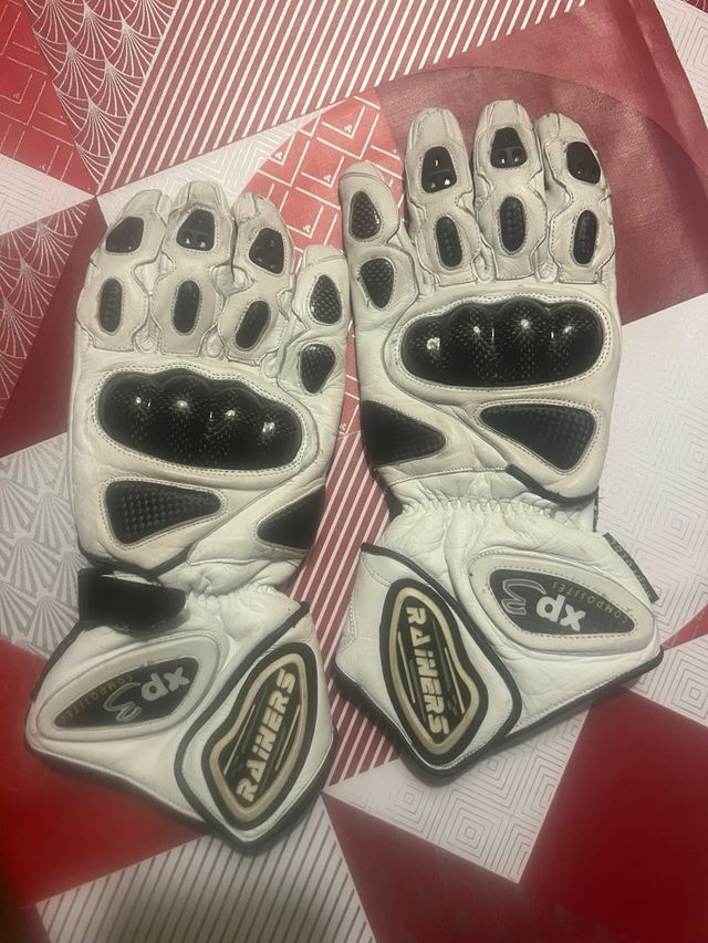 Guantes moto blancos