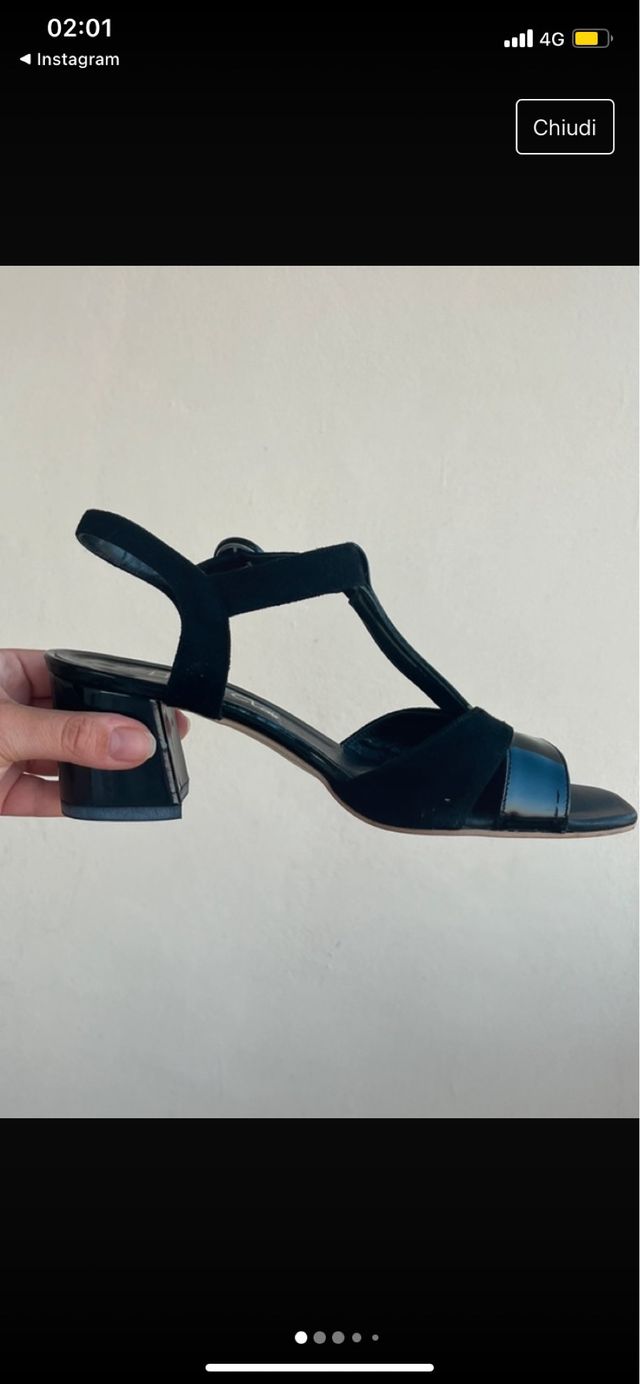 Sandalo Tacco nero donna