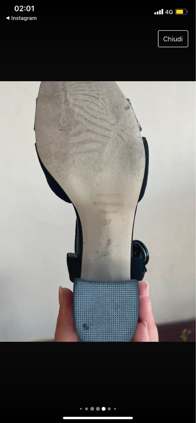 Sandalo Tacco nero donna