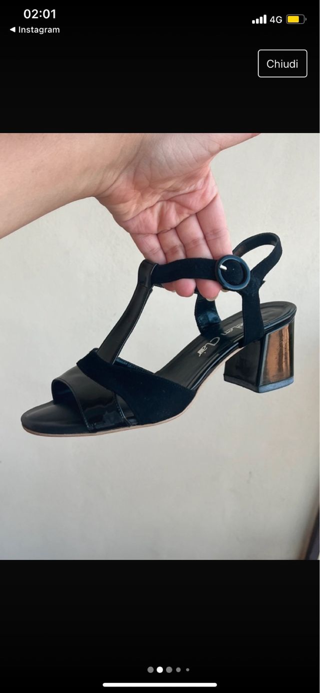 Sandalo Tacco nero donna