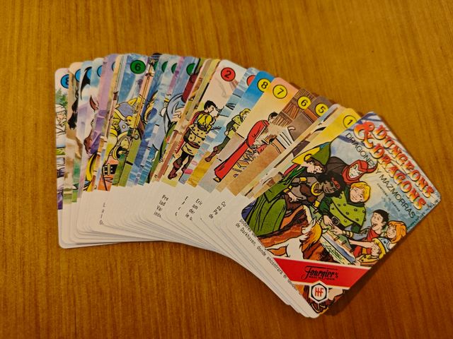 Dragones y mazmorras cartas años 80