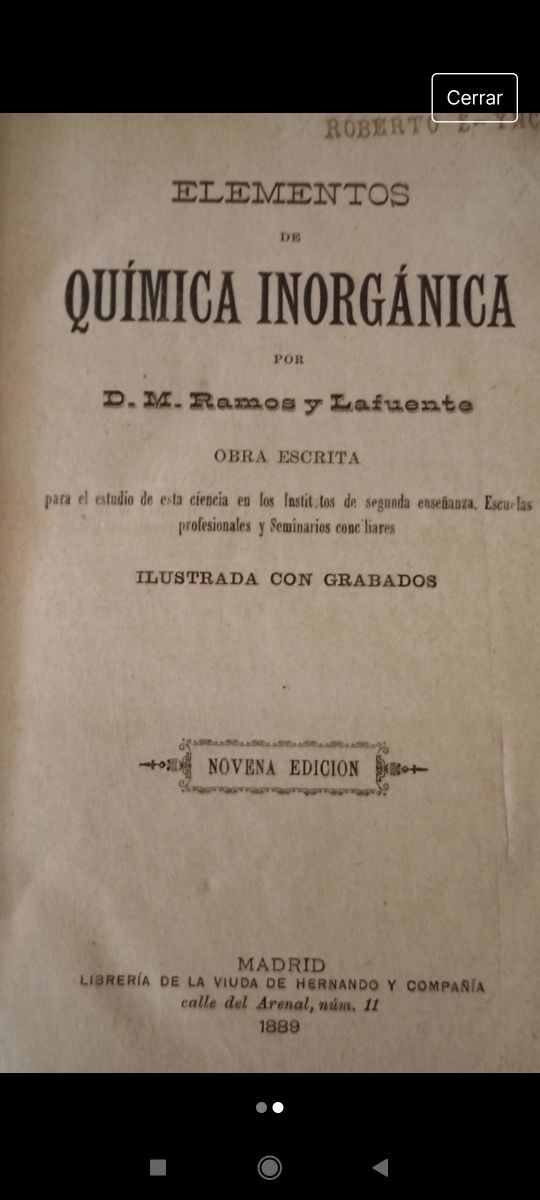 Química inorganica de D.M. Ramos y Lafuente