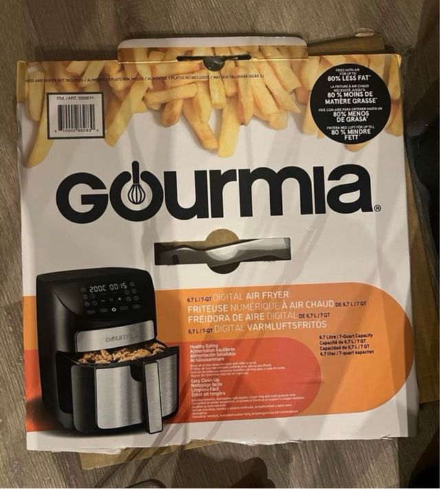 Freidora ee aire Gourmua 6,7 litros complementos