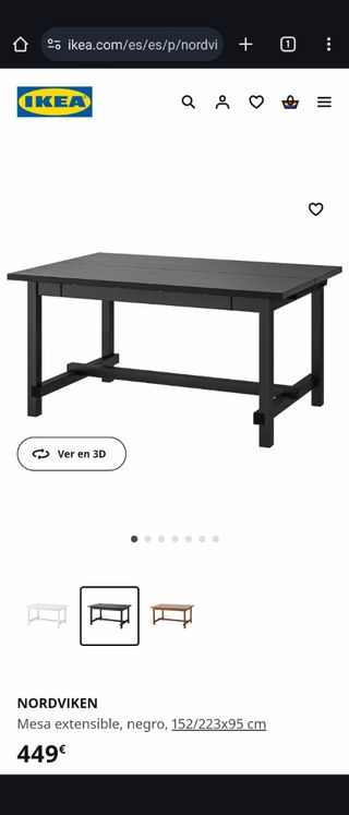 Mesa extensible Ikea 152x223x95