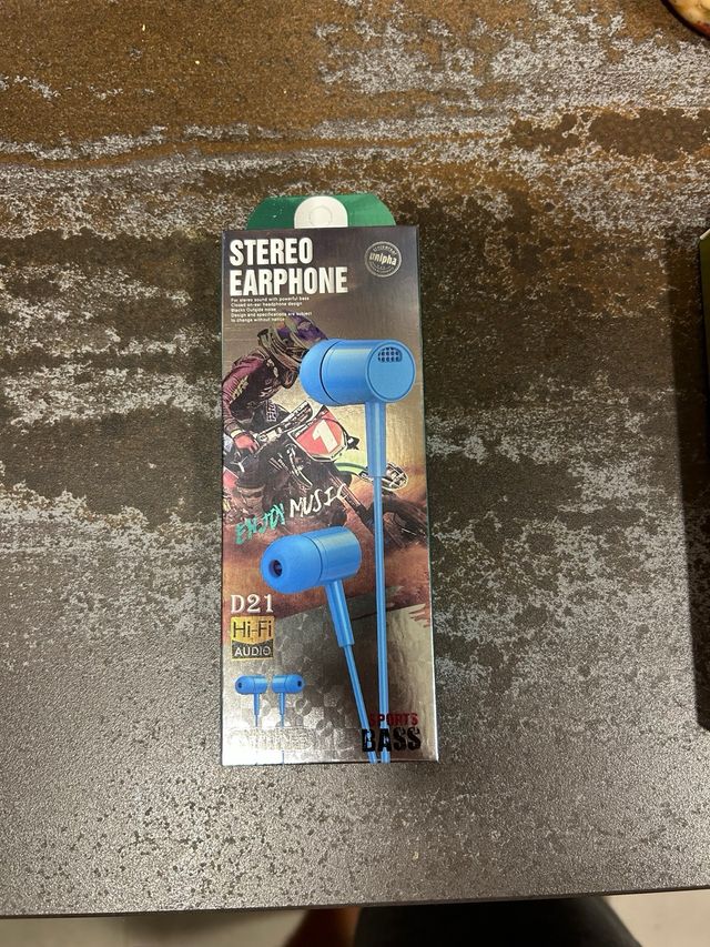 Auriculares D21 azules nuevos sin abrir