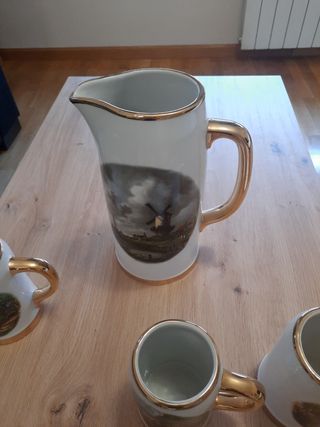 Lote 6 jarras cerveza antigua y jarra