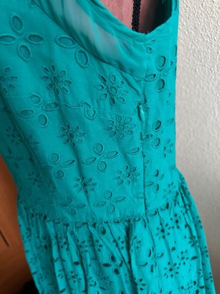 Vestido bordado de algodon , L, como nuevo 