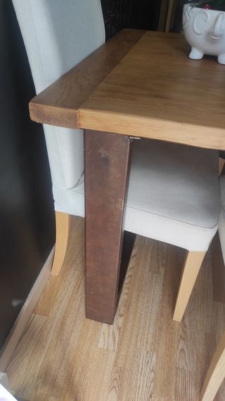 Mesa comedor. Madera y forja.