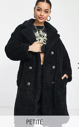 Abrigo negro borreguito Urbancode 70% DESCUENTO