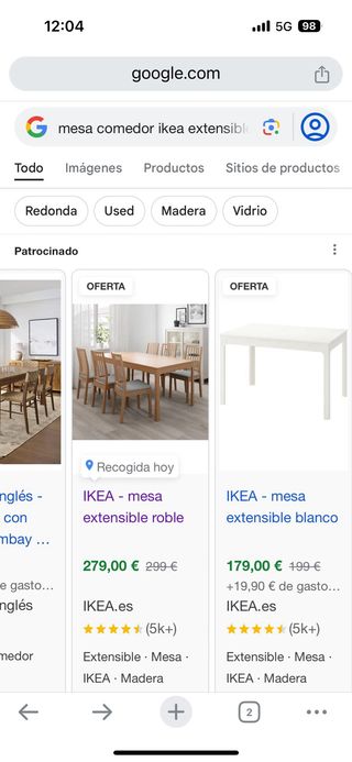 Sillas y mesa comedor