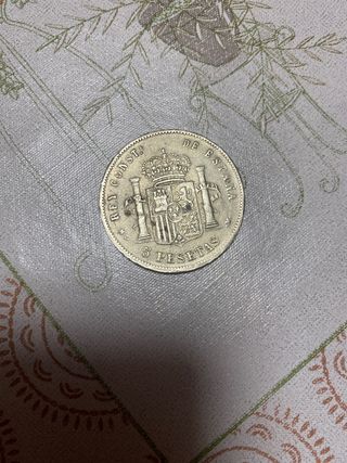 moneda 5 pesetas España 1891- AlfonsoXII