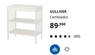 Cambiador de madera blanco, de bebe